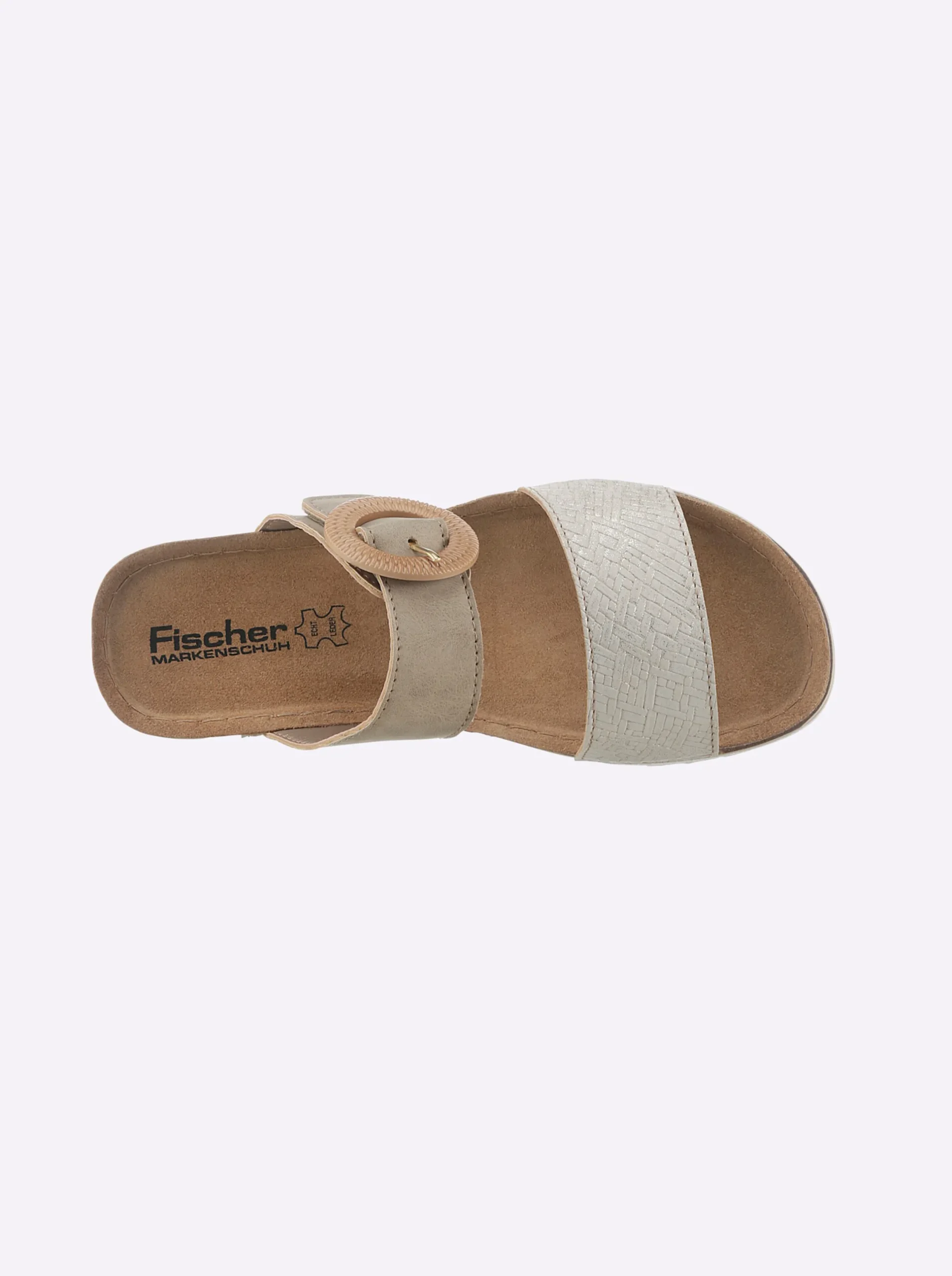 Pantoletten|Fischer Pantolette mit gepolsterter Innensohle beige