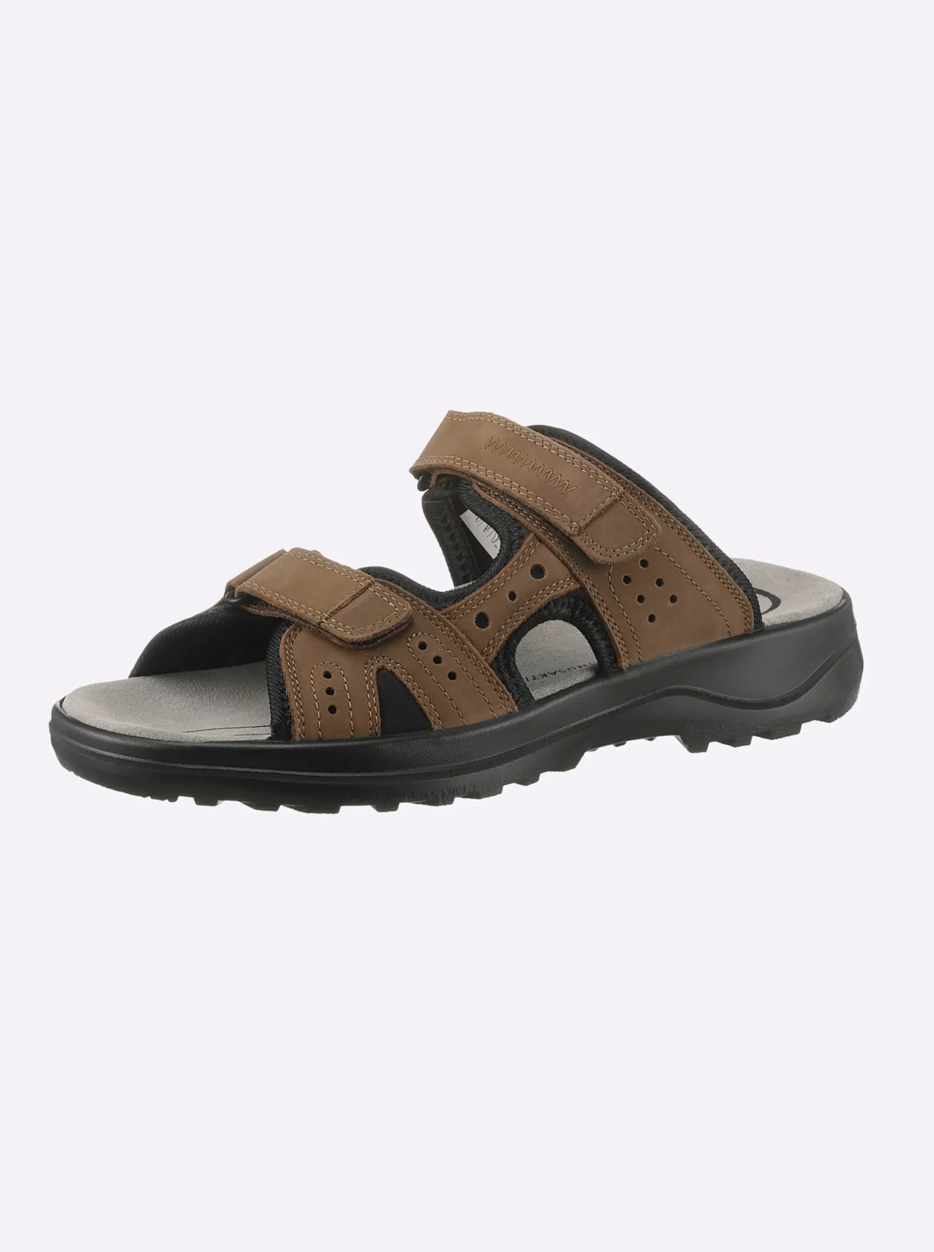 Pantoletten|Jomos Pantolette mit Mehrfach-Klettverschluss camel
