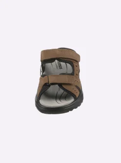 Pantoletten|Jomos Pantolette mit Mehrfach-Klettverschluss camel