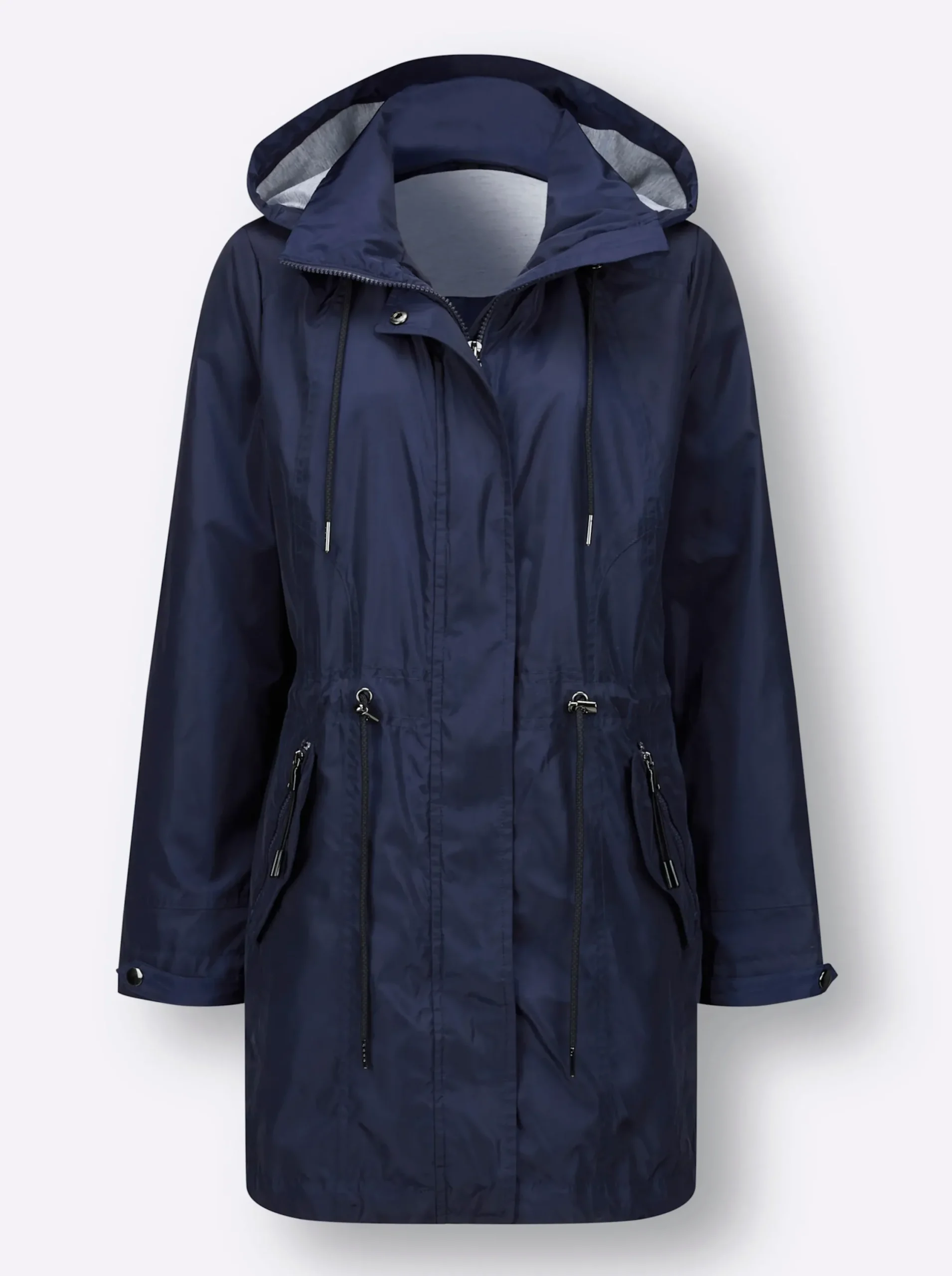 Mäntel| Parka mit Jerseyfutter in Melange-Optik marine