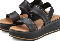 Sandalen & Sandaletten|LASCANA Plateausandaletten schwarz