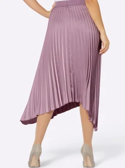 Röcke| Plisseerock aus schimmerndem Matt-Satin mauve