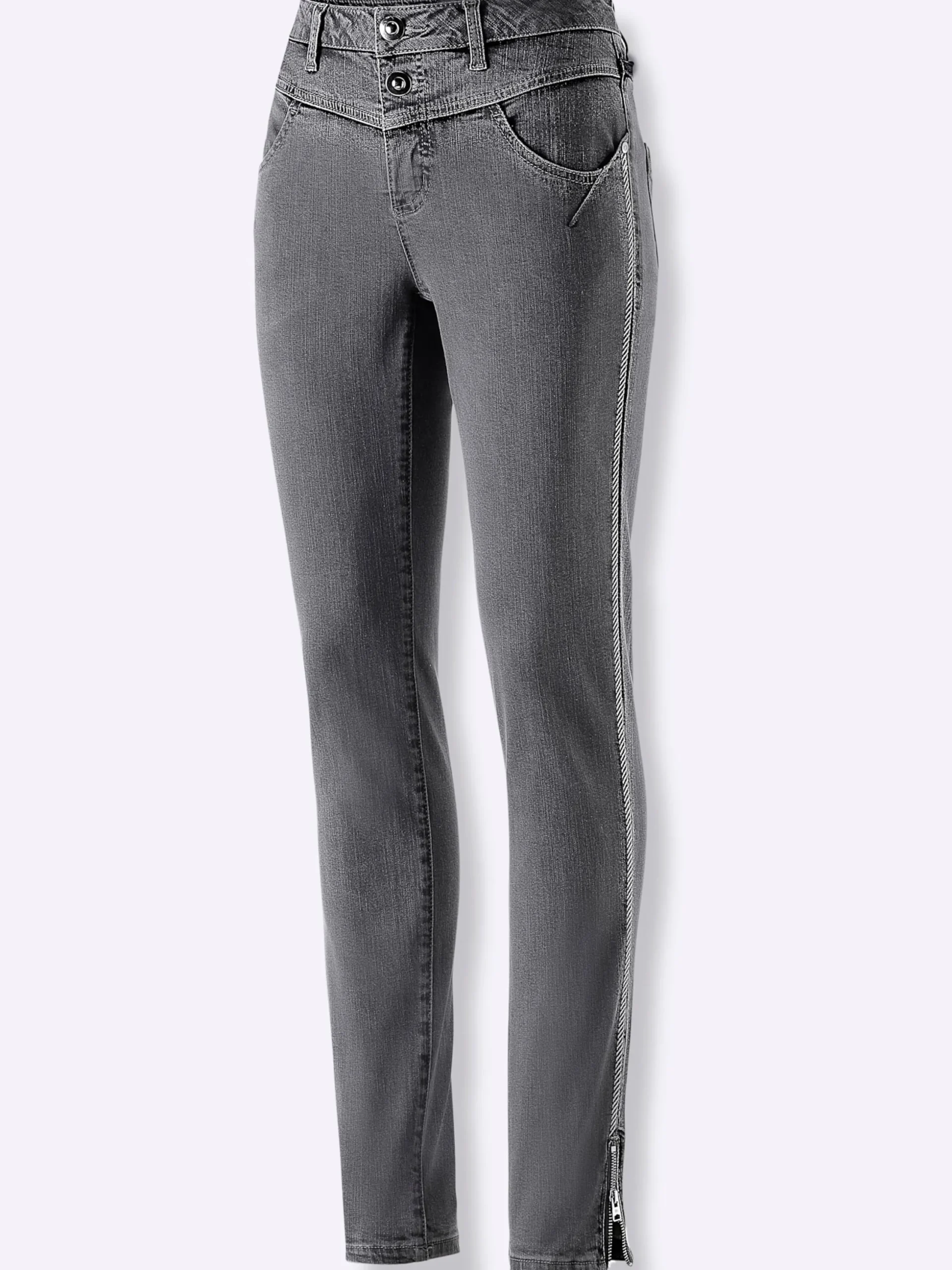 Jeans| 5-Pocket-Jeans anthrazit-grey-denim