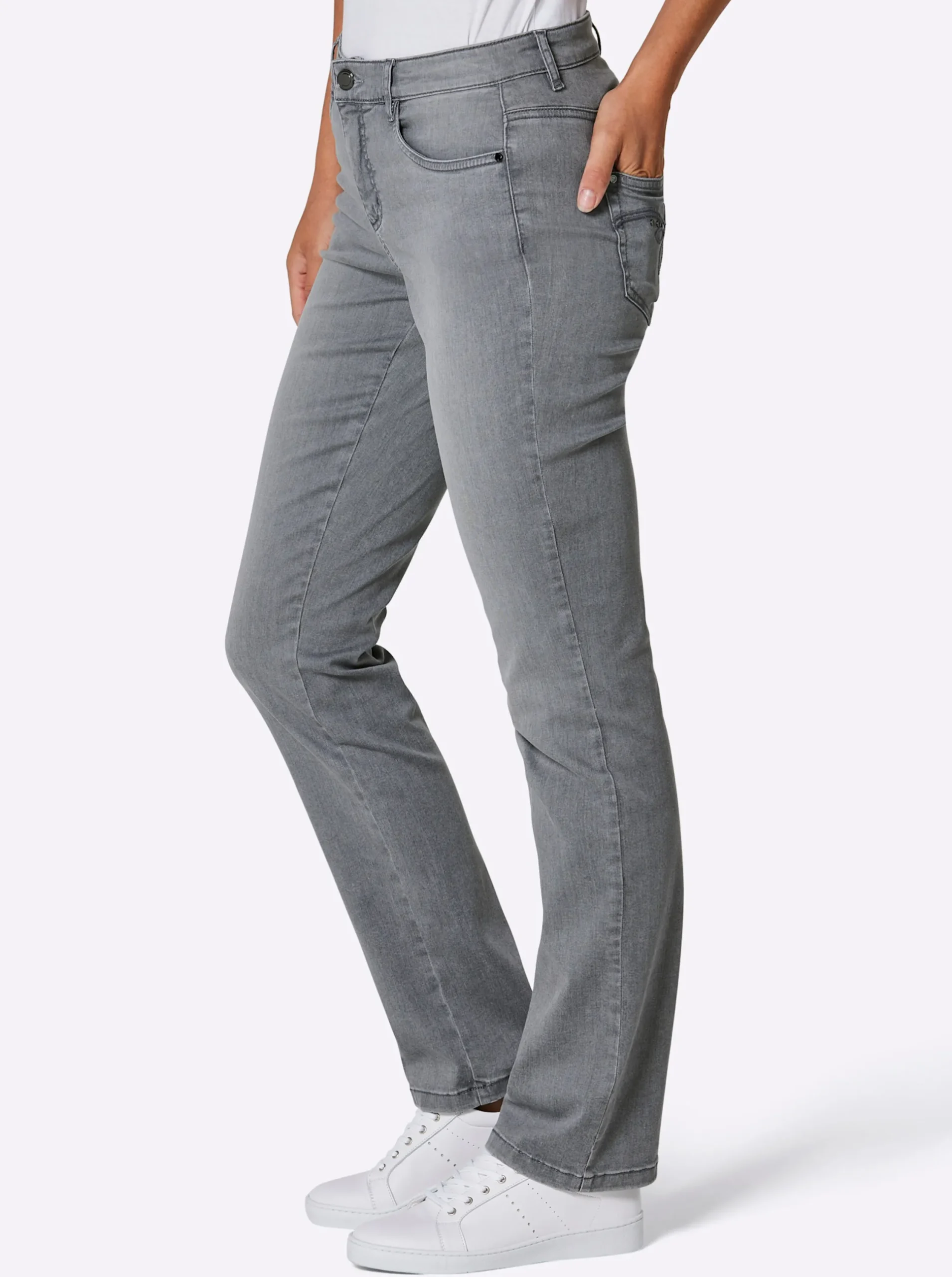 Jeans|CREATION L PREMIUM 5-Pocket-Jeans greydenim
