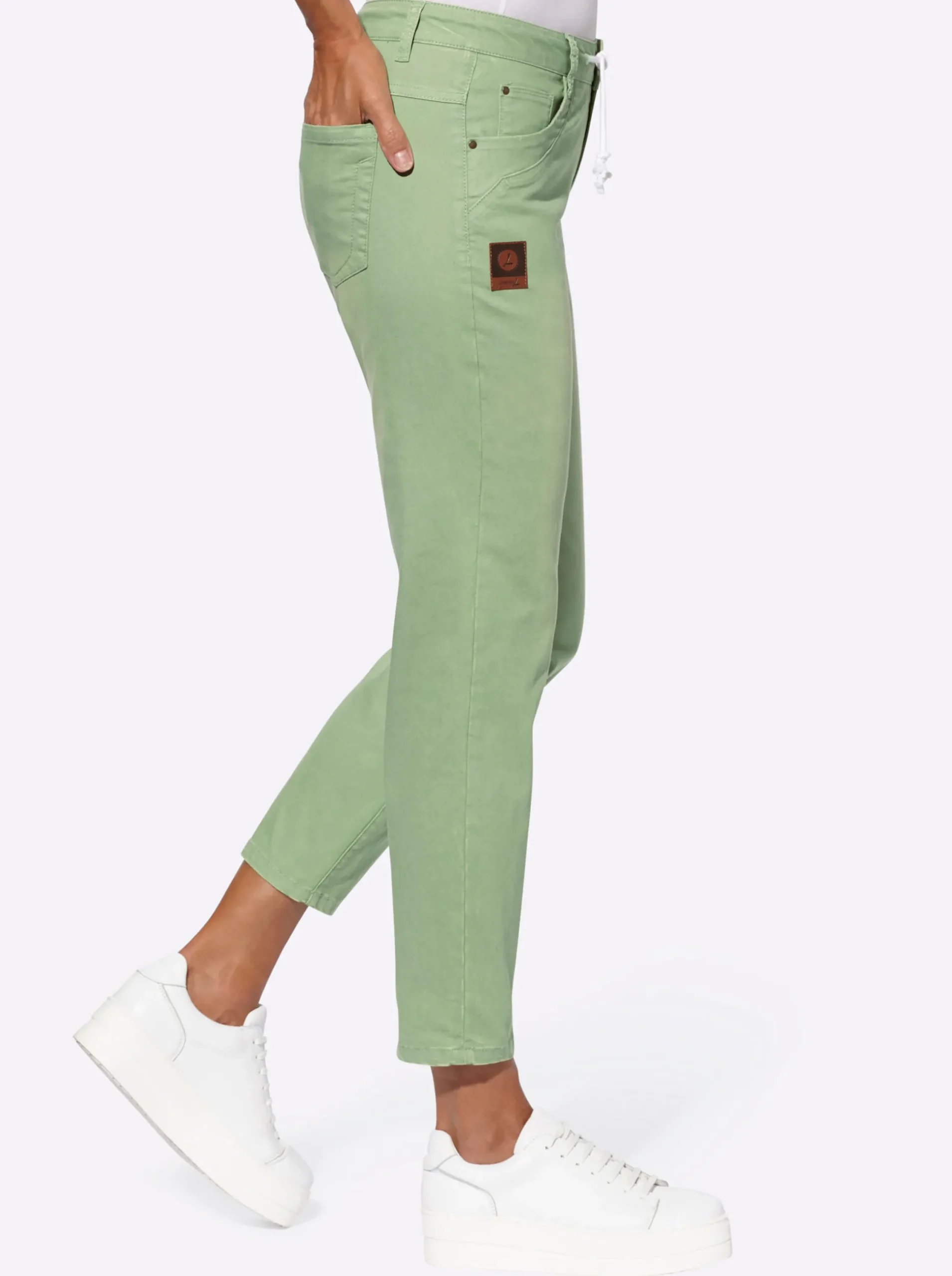 Jeans| 5-Pocket-Jeans in knöchellanger Schnittform eucalyptus