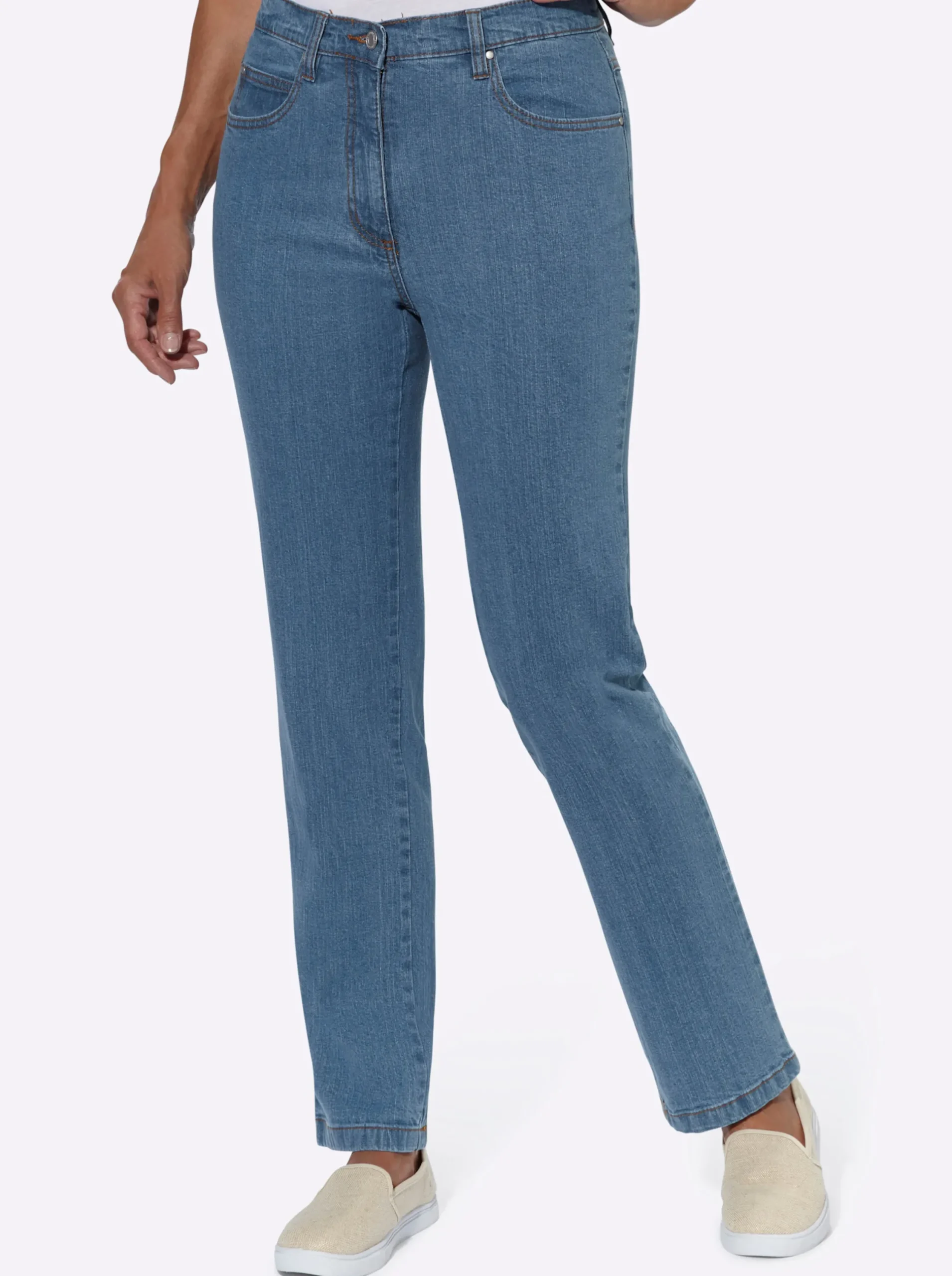 Jeans| 5-Pocket-Jeans mit Baumwoll-Stretch blue-bleached