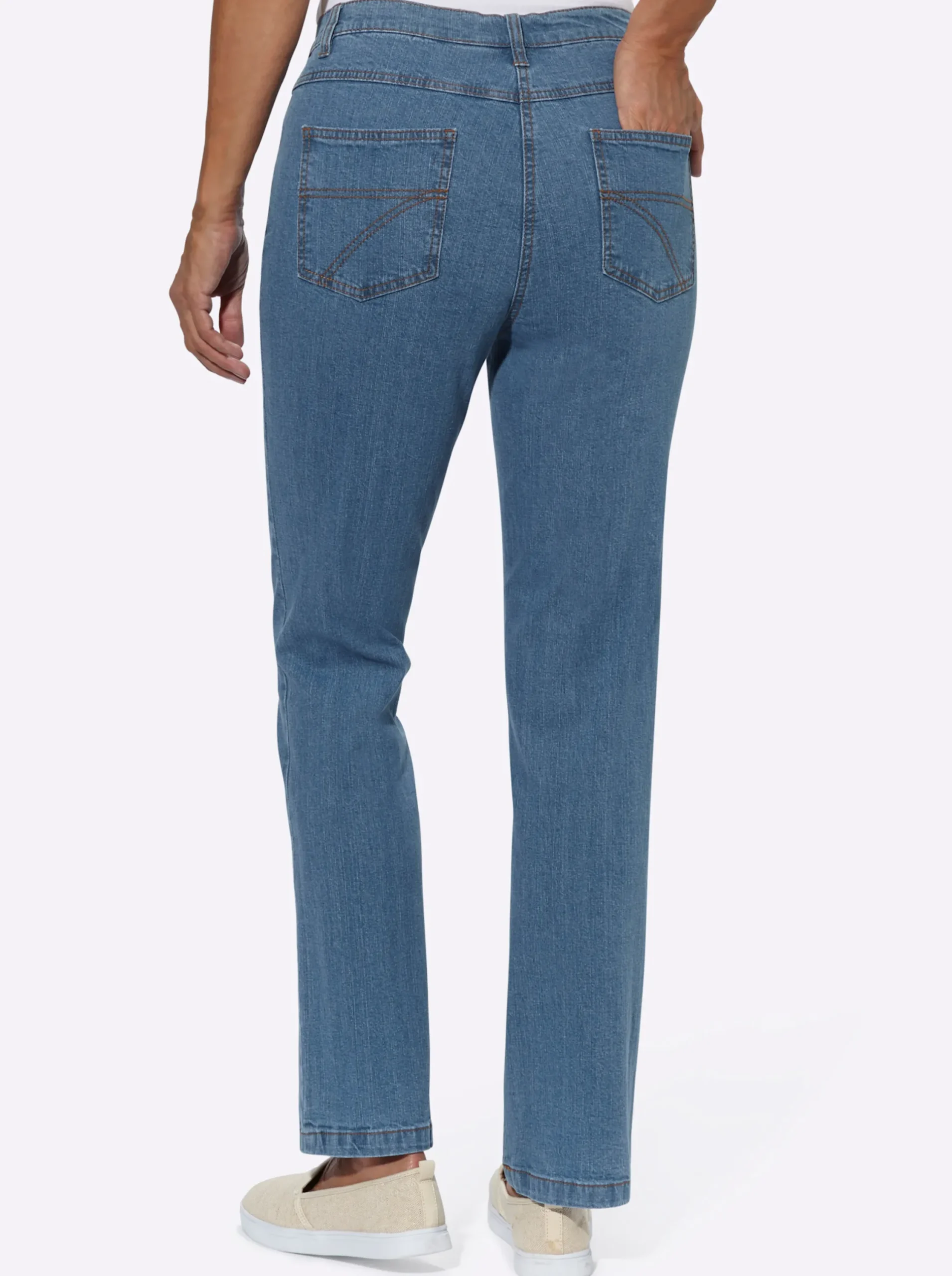 Jeans| 5-Pocket-Jeans mit Baumwoll-Stretch blue-bleached