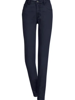 Jeans| 5-Pocket-Jeans mit bestickten Gesäßtaschen marine