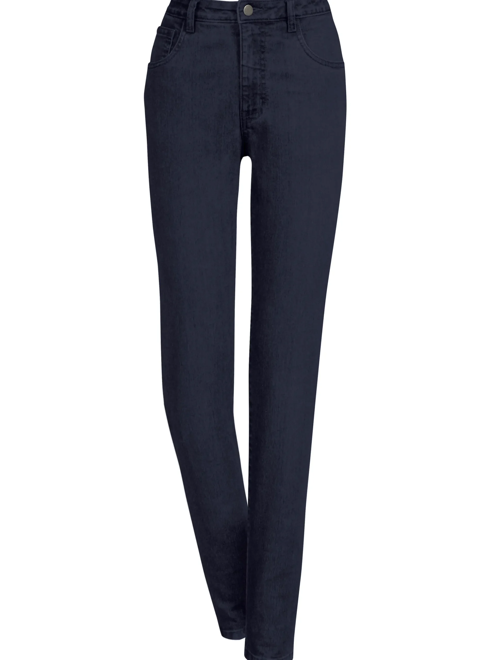 Jeans| 5-Pocket-Jeans mit bestickten Gesäßtaschen marine