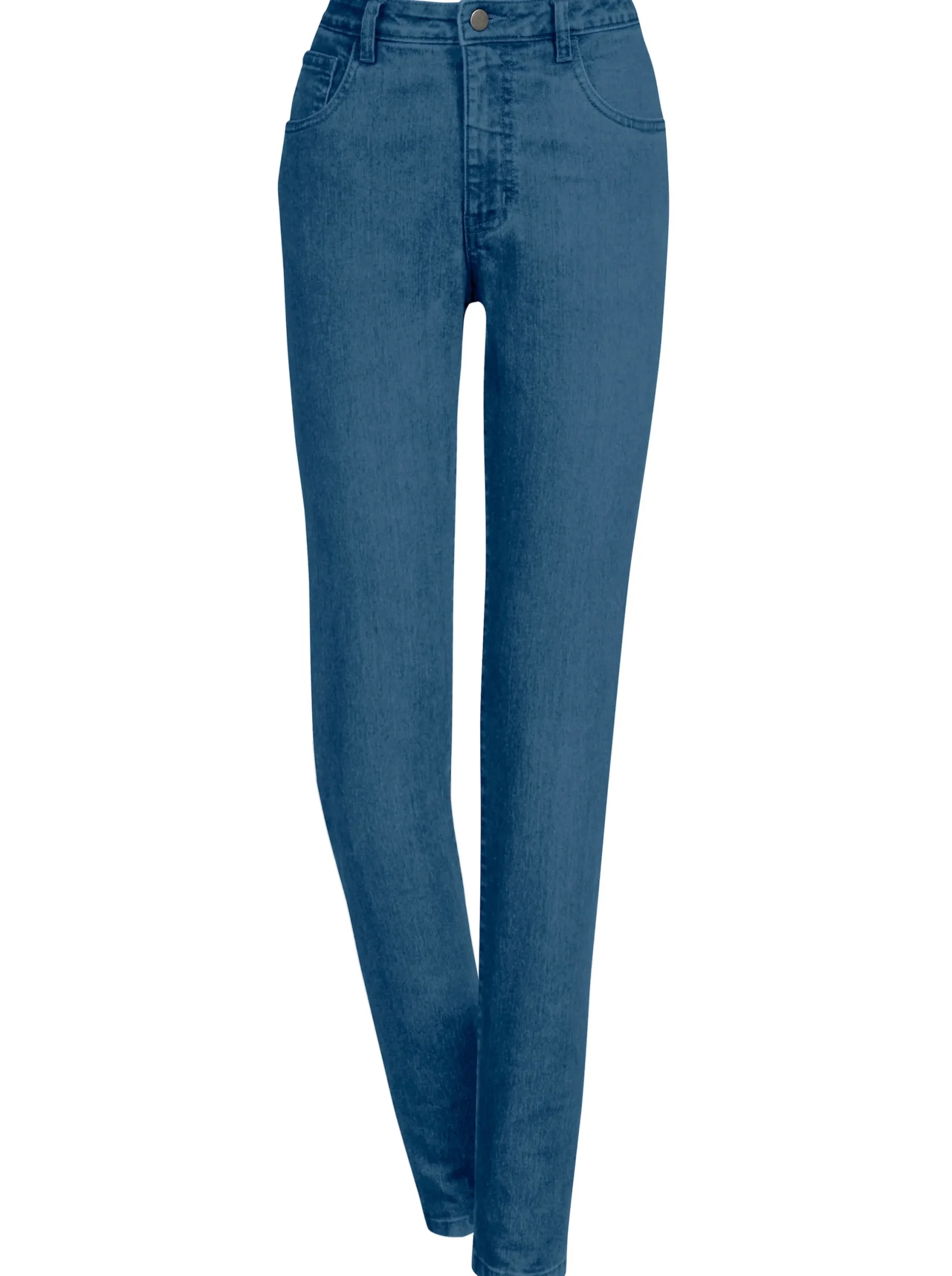 Jeans| 5-Pocket-Jeans mit bestickten Gesäßtaschen blue-bleached