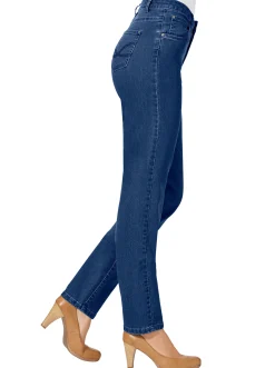 Basics|Jeans| 5-Pocket-Jeans mit bestickten Gesäßtaschen blue-stone-washed