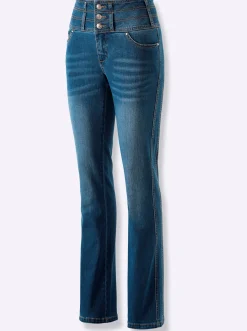 Jeans| 5-Pocket-Jeans mit dezent ausgestelltem Bein blue-stone-washed