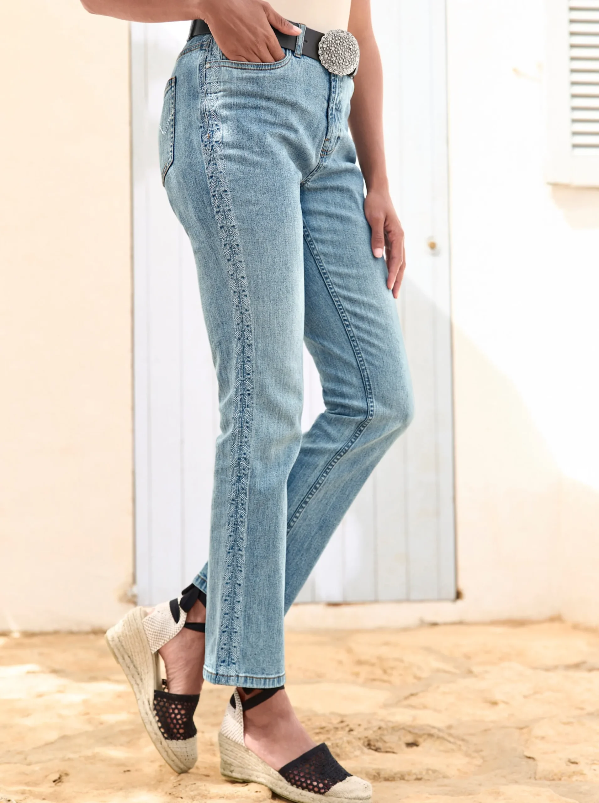Jeans|heine 5-Pocket-Jeans mit hohem Stretch-Anteil blue-bleached