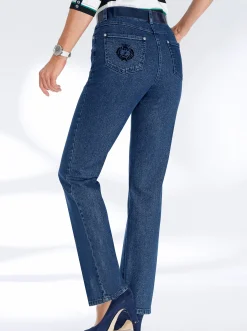 Jeans| 5-Pocket-Jeans mit innenliegendem Dehnbund blue-stone-washed