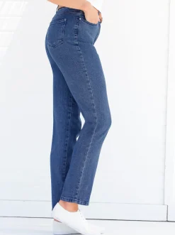 Jeans| 5-Pocket-Jeans mit innenliegendem Dehnbund blue-stone-washed