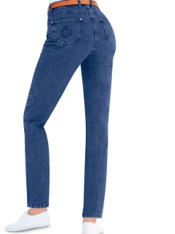 Jeans| 5-Pocket-Jeans mit innenliegendem Dehnbund blue-stone-washed