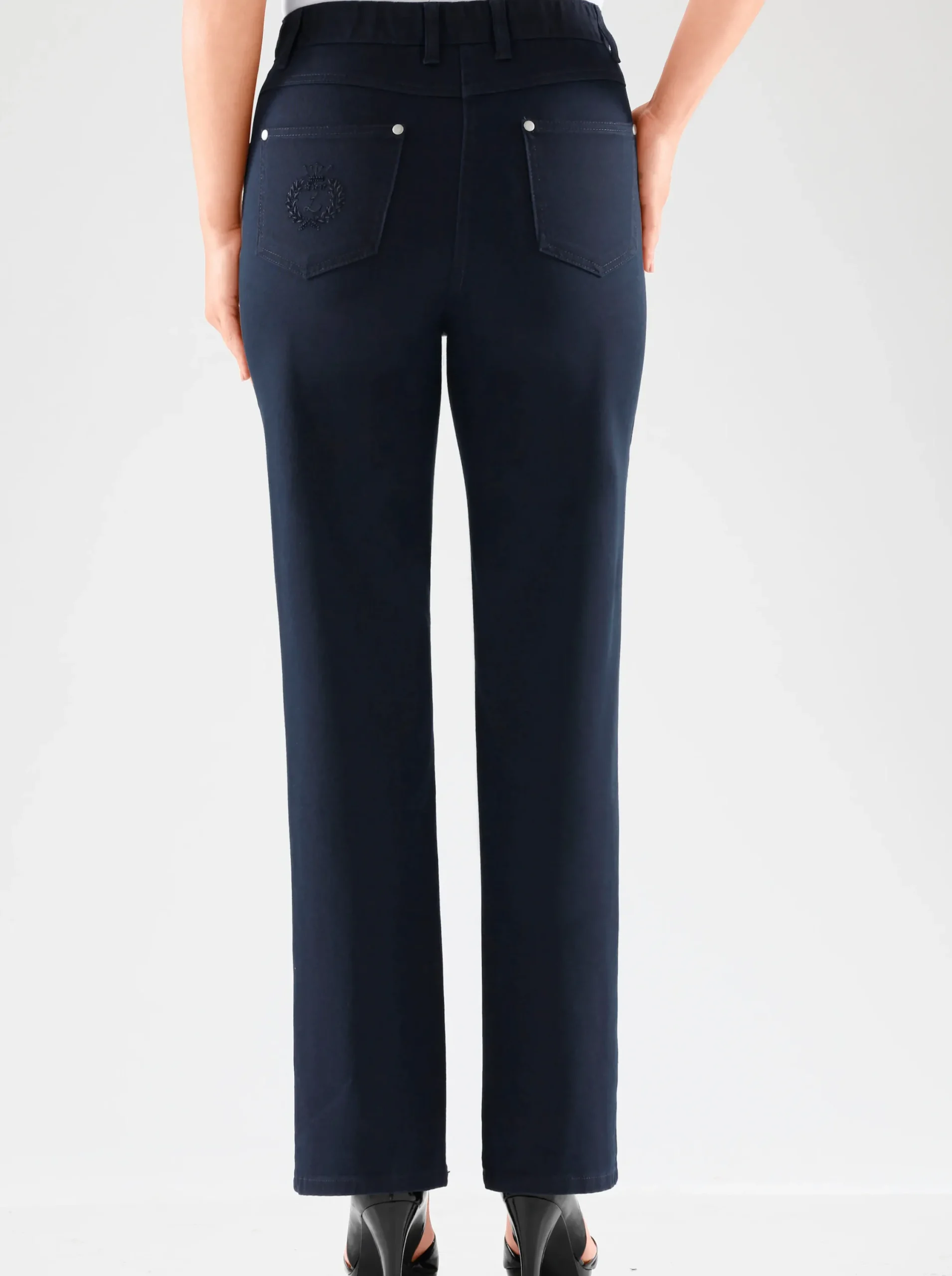 Jeans| 5-Pocket-Jeans mit innenliegendem Dehnbund marine