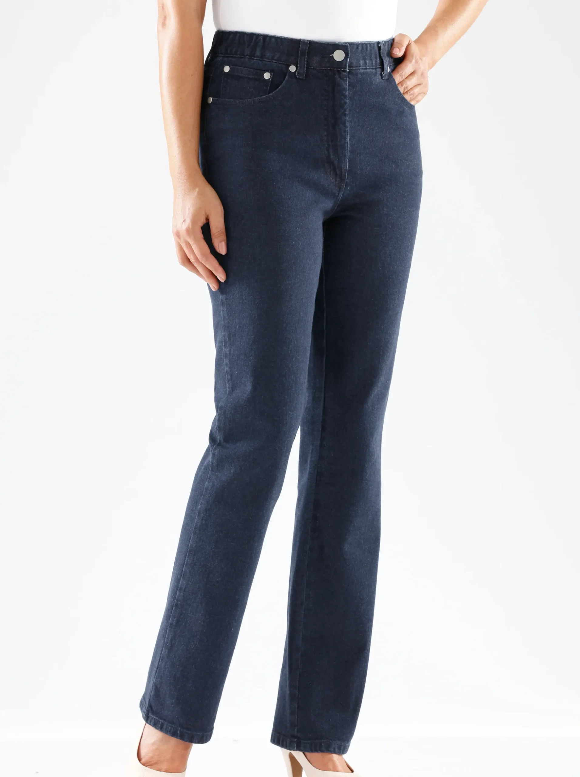 Jeans| 5-Pocket-Jeans mit innenliegendem Dehnbund darkblue