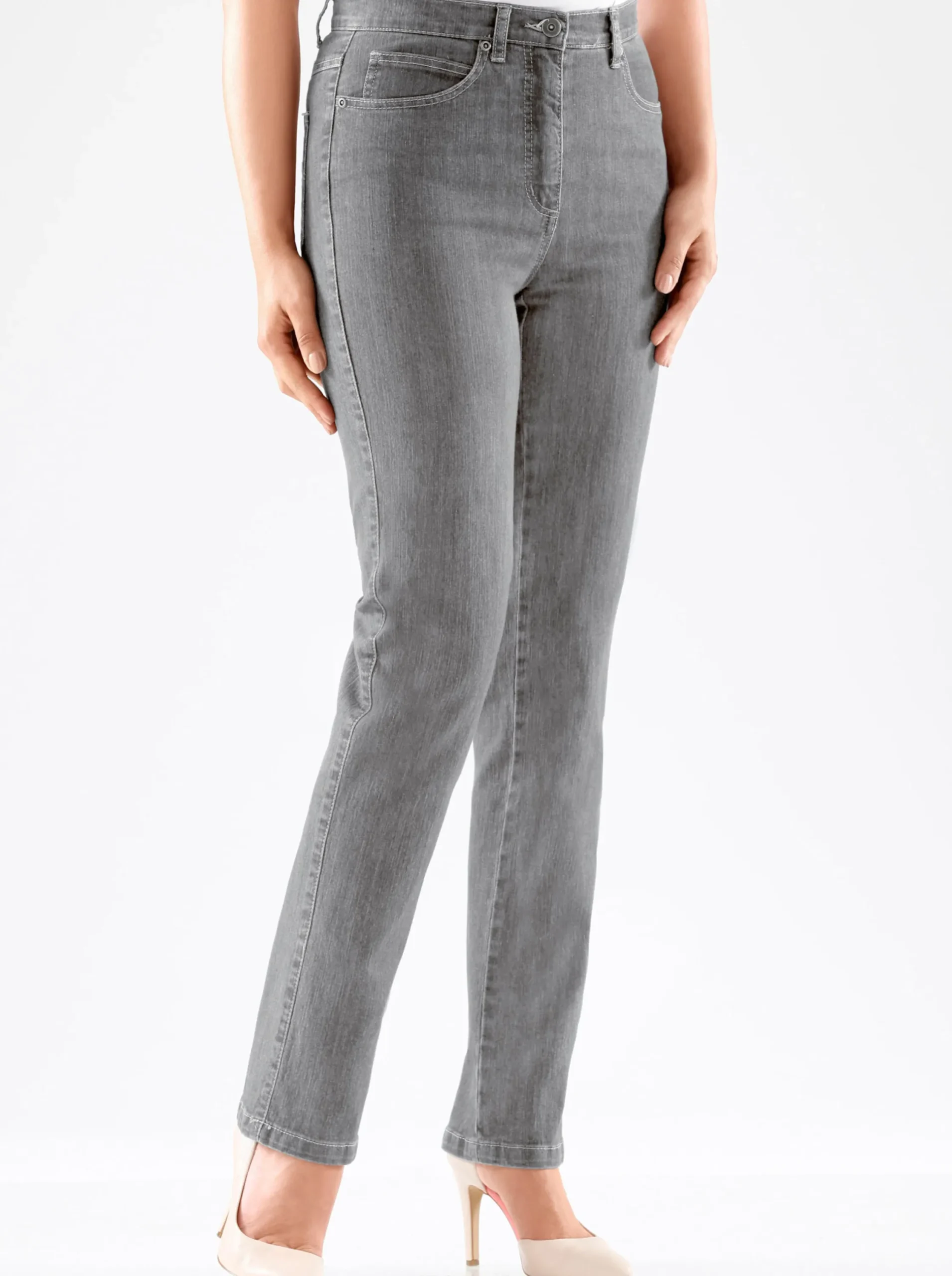Jeans| 5-Pocket-Jeans mit Stretch-Anteil grey-denim