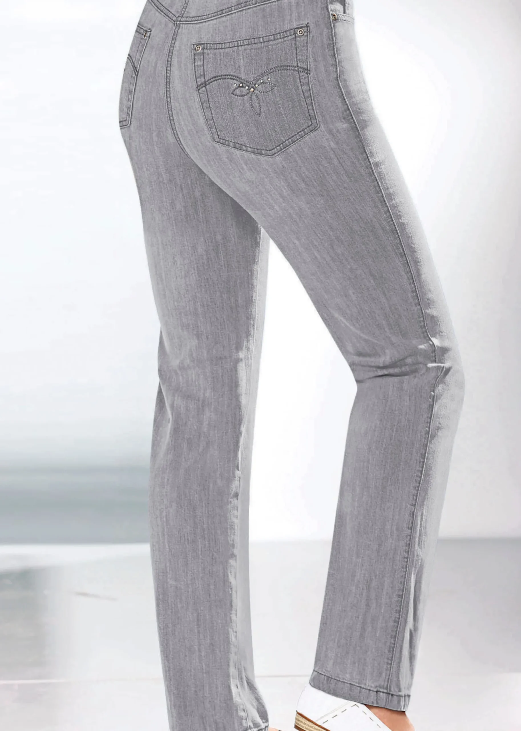 Jeans| 5-Pocket-Jeans mit Stretch-Anteil grey-denim