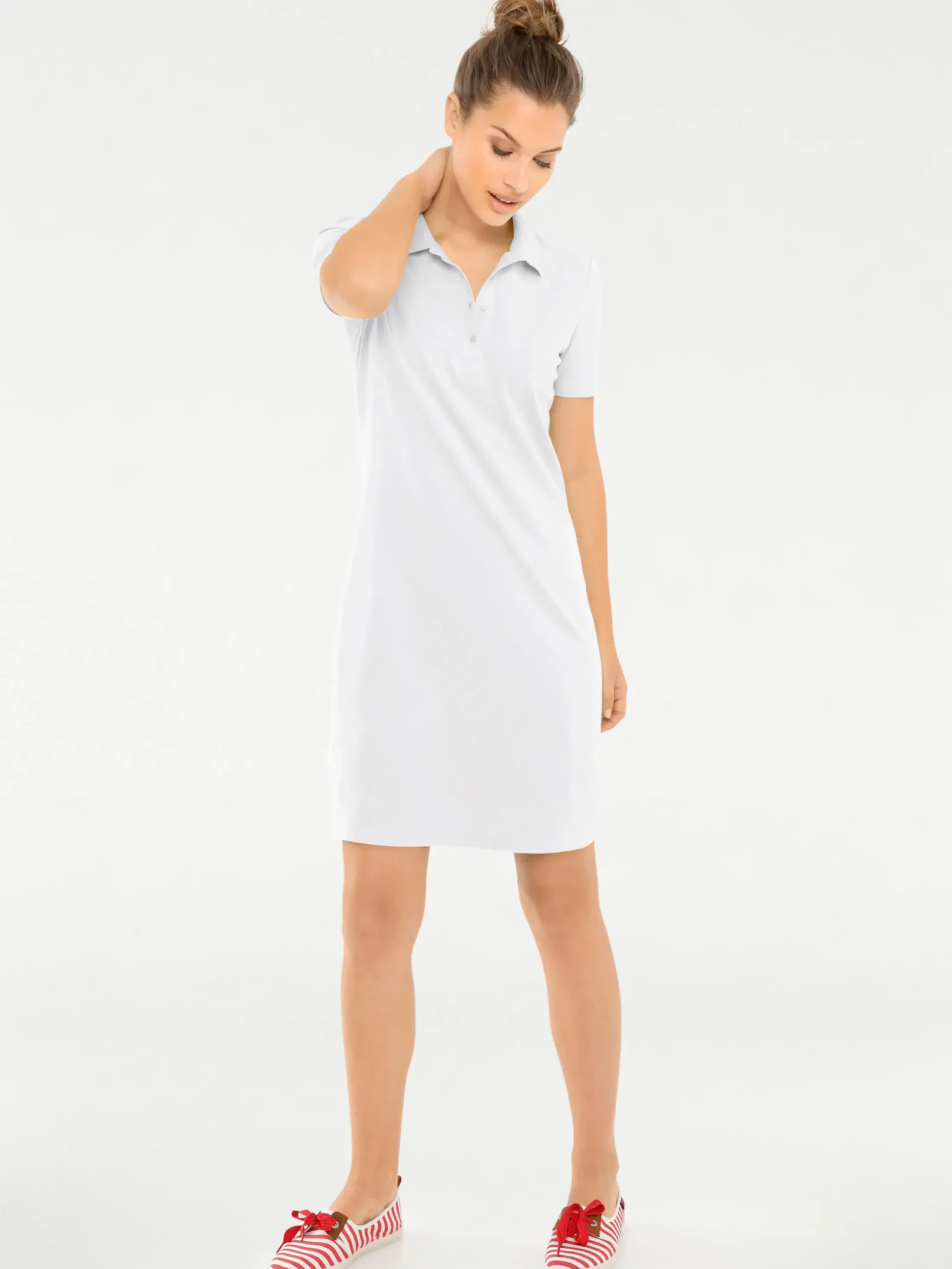 Strandkleider|heine Polokleid weiß