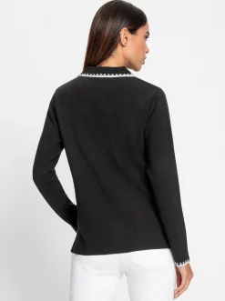 Pullover|heine Polopullover schwarz-ecru