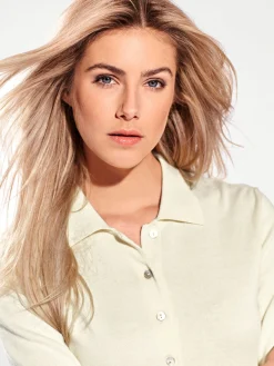 Pullover|heine Polopullover mit Knopfleiste offwhite