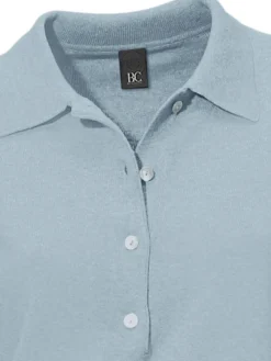 Basics|heine Polopullover mit Knopfleiste bleu