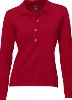 Pullover|heine Polopullover mit Knopfleiste rot