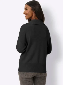 Pullover|heine Polopullover mit Taschen schwarz