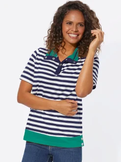 Shirts| Poloshirt marine-smaragd
