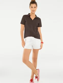Strandmode|Shirts|heine Poloshirt in Pikee-Qualität braun
