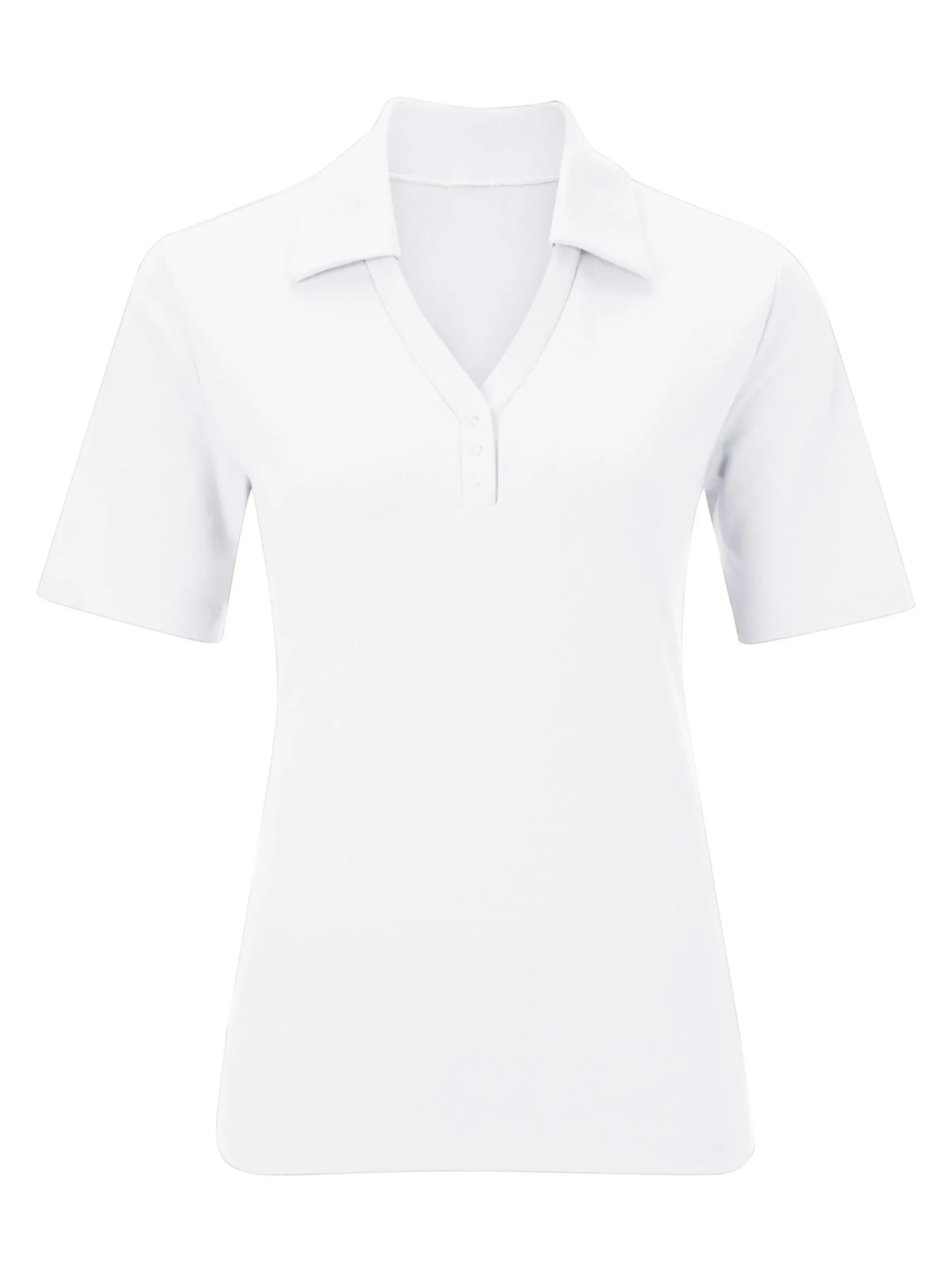 Basics|Shirts| Poloshirt mit Druckknopf-Leiste weiß
