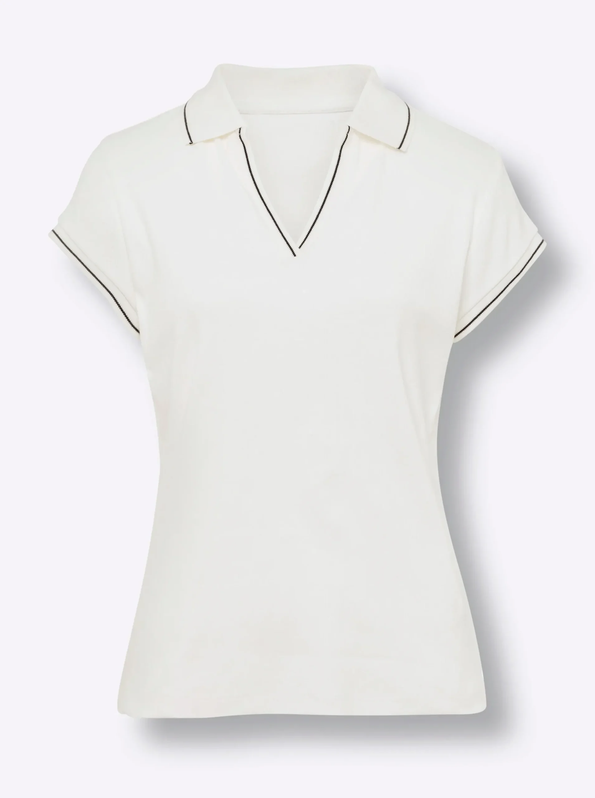 Shirts|heine Poloshirt mit Ripp-Struktur ecru