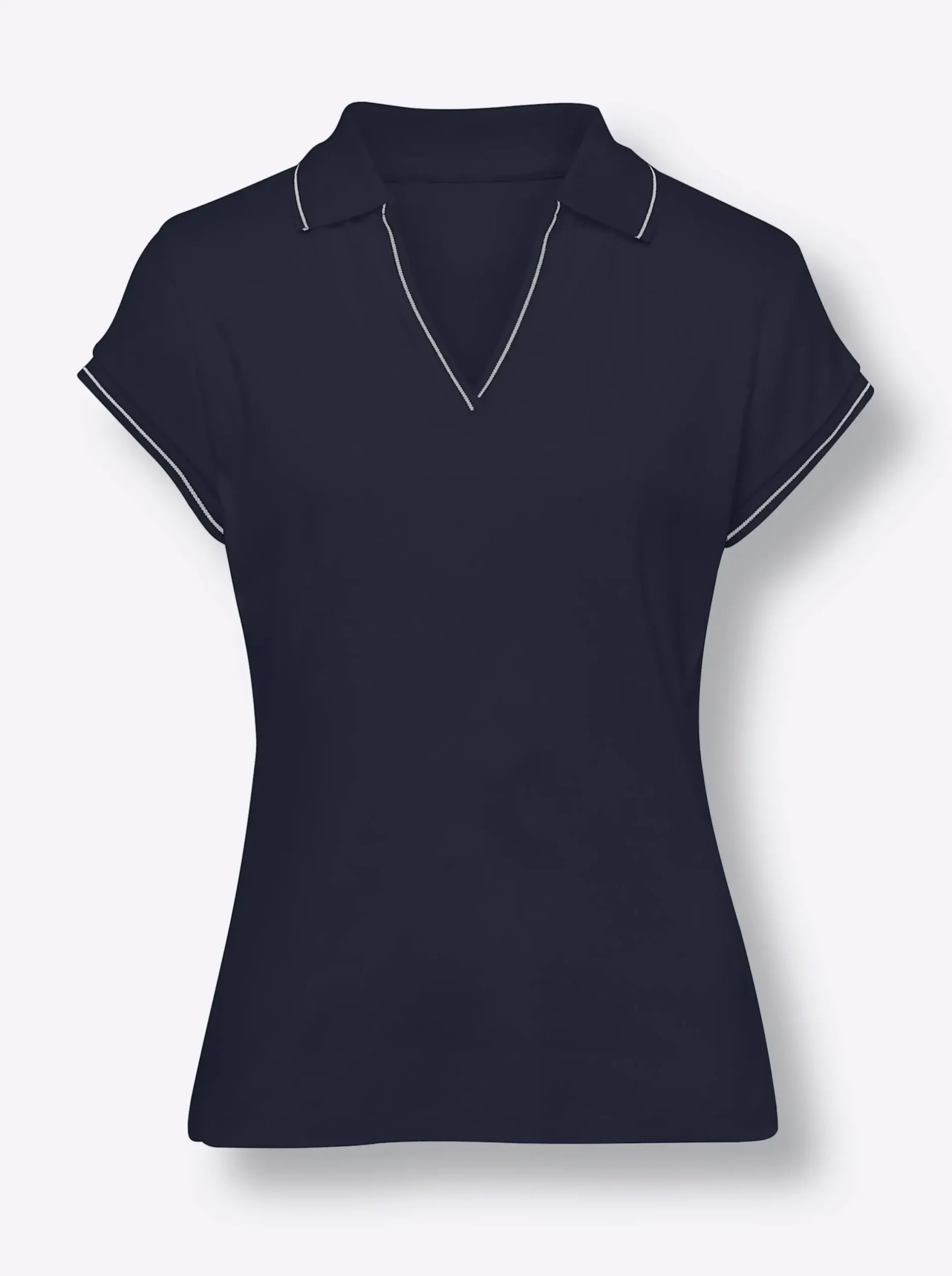 Shirts|heine Poloshirt mit Ripp-Struktur marine