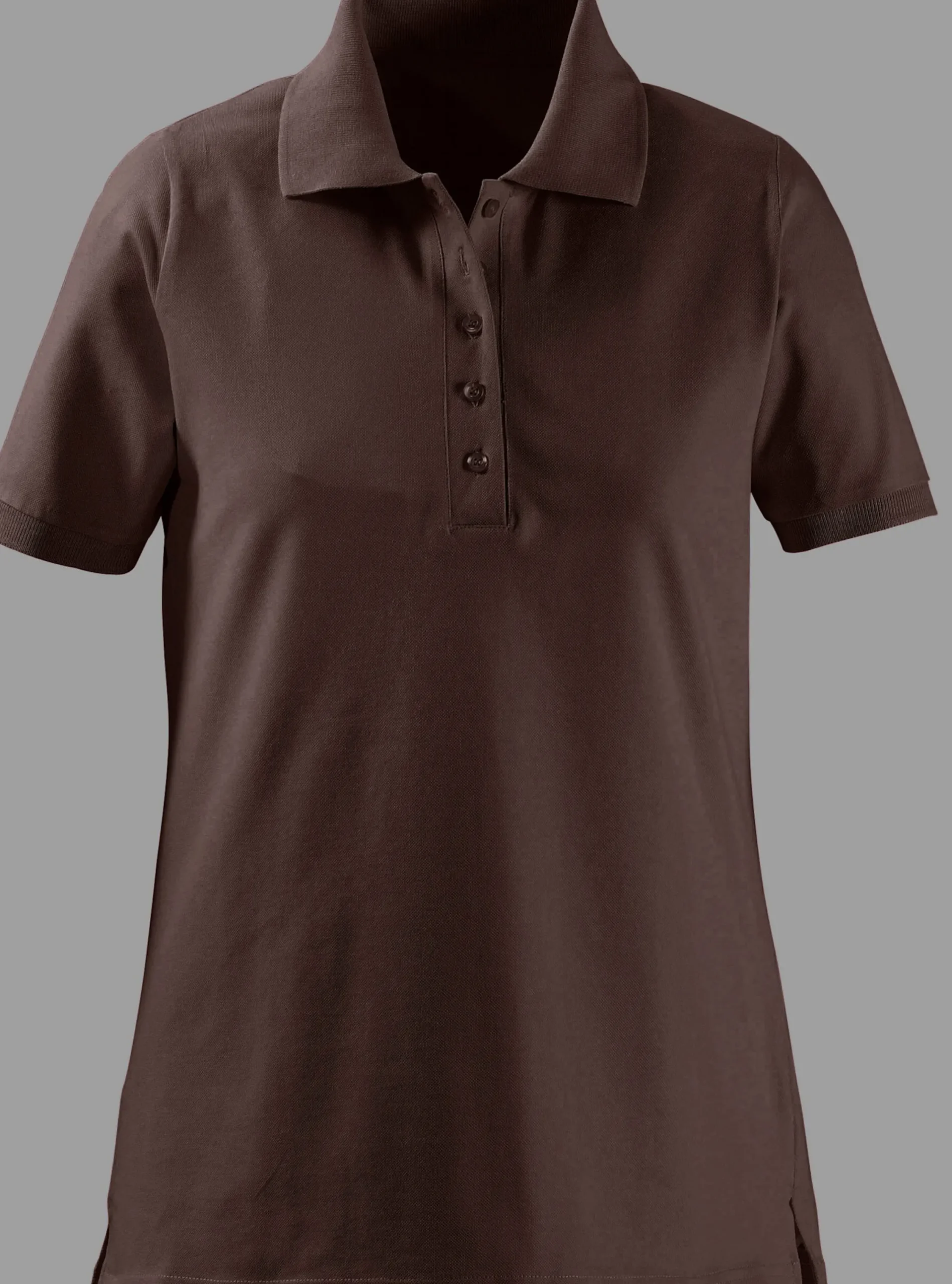 Basics| Poloshirt mit Seitenschlitzen braun