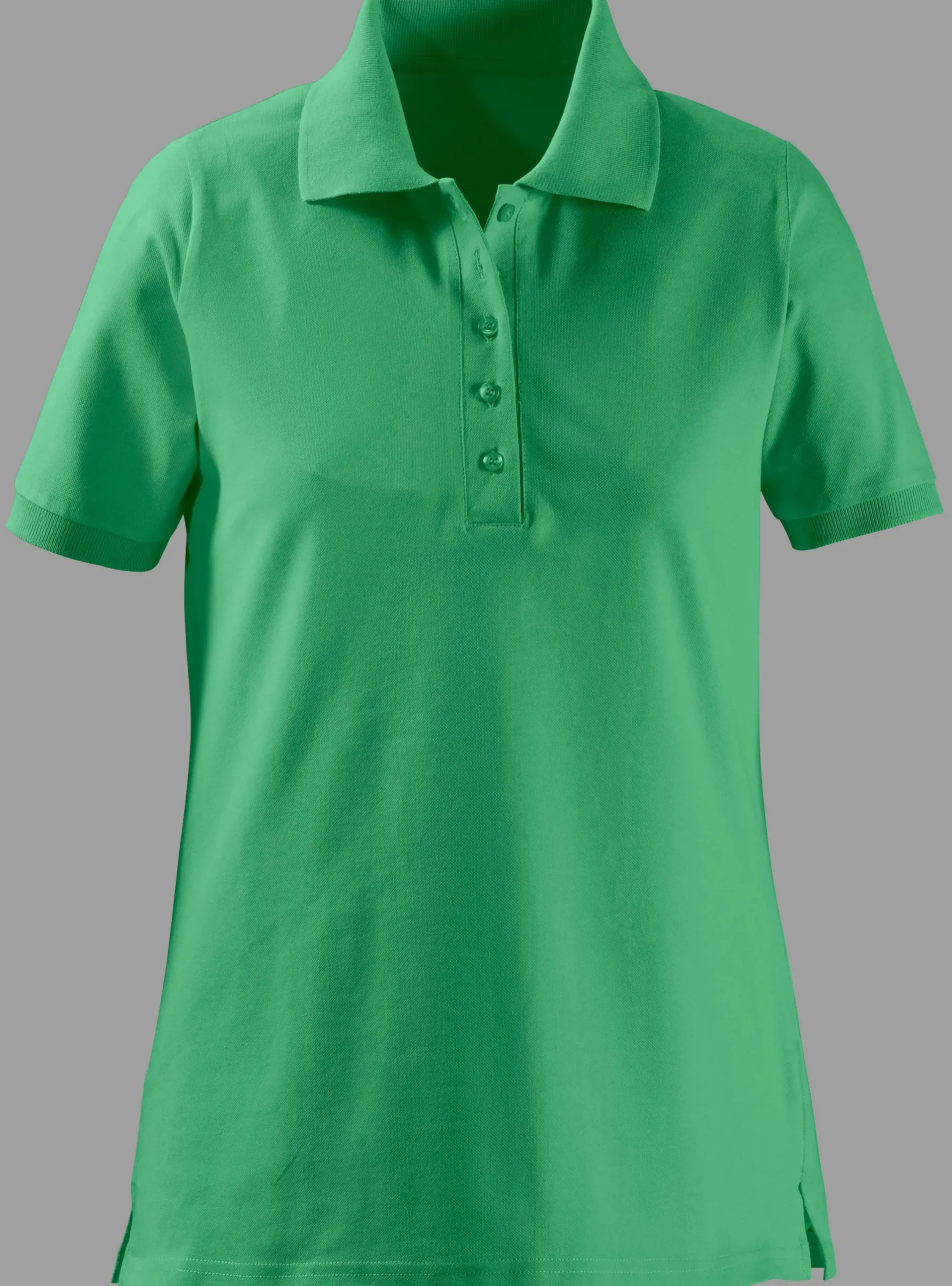 Basics| Poloshirt mit Seitenschlitzen grün