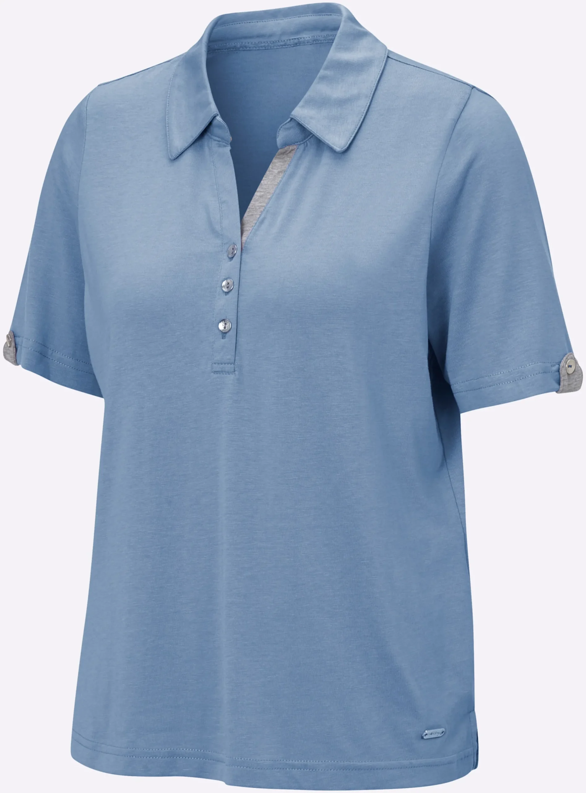 Shirts| Poloshirt mit Zierriegel bleu
