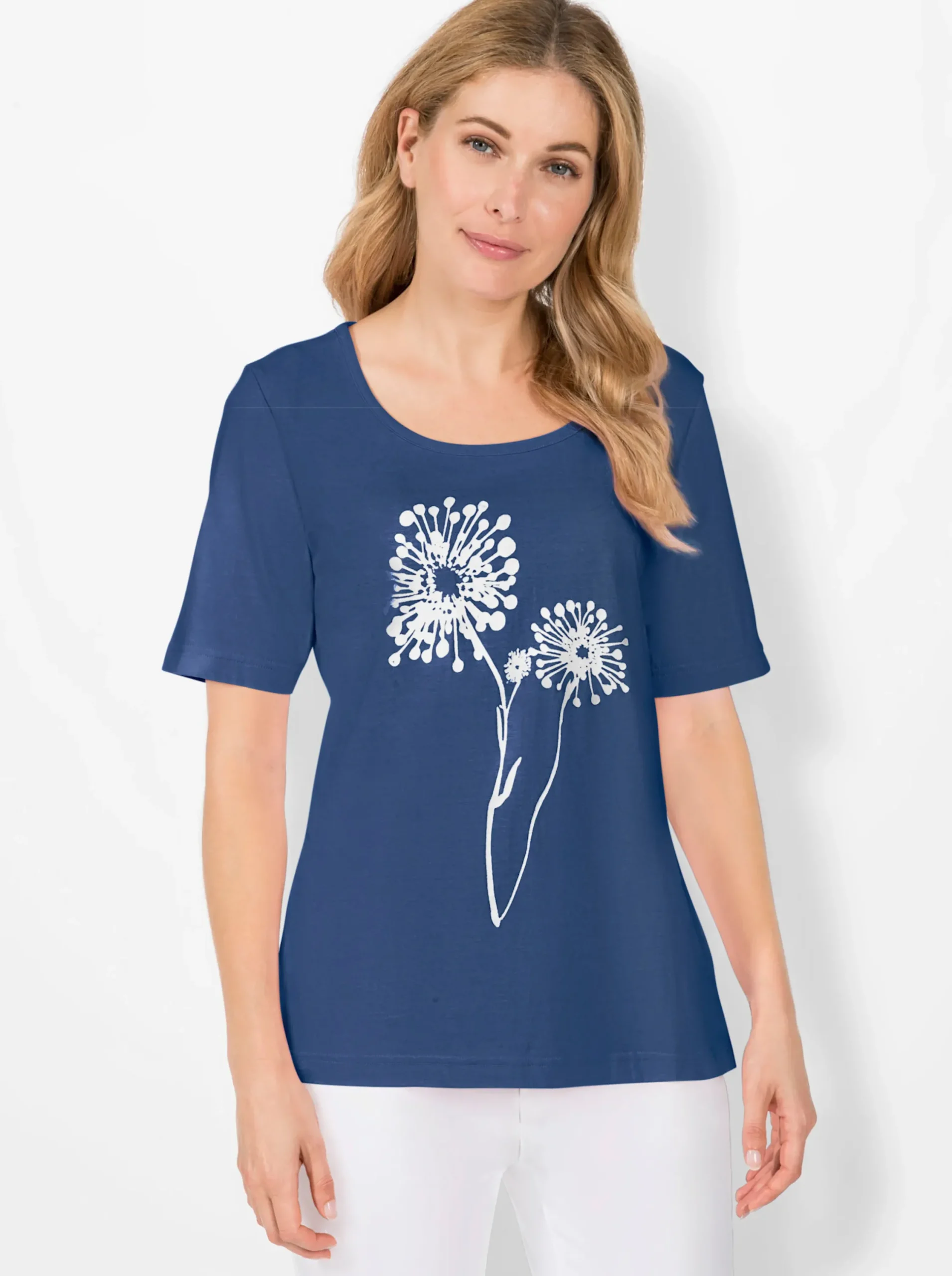 Shirts| Print-Shirt jeansblau