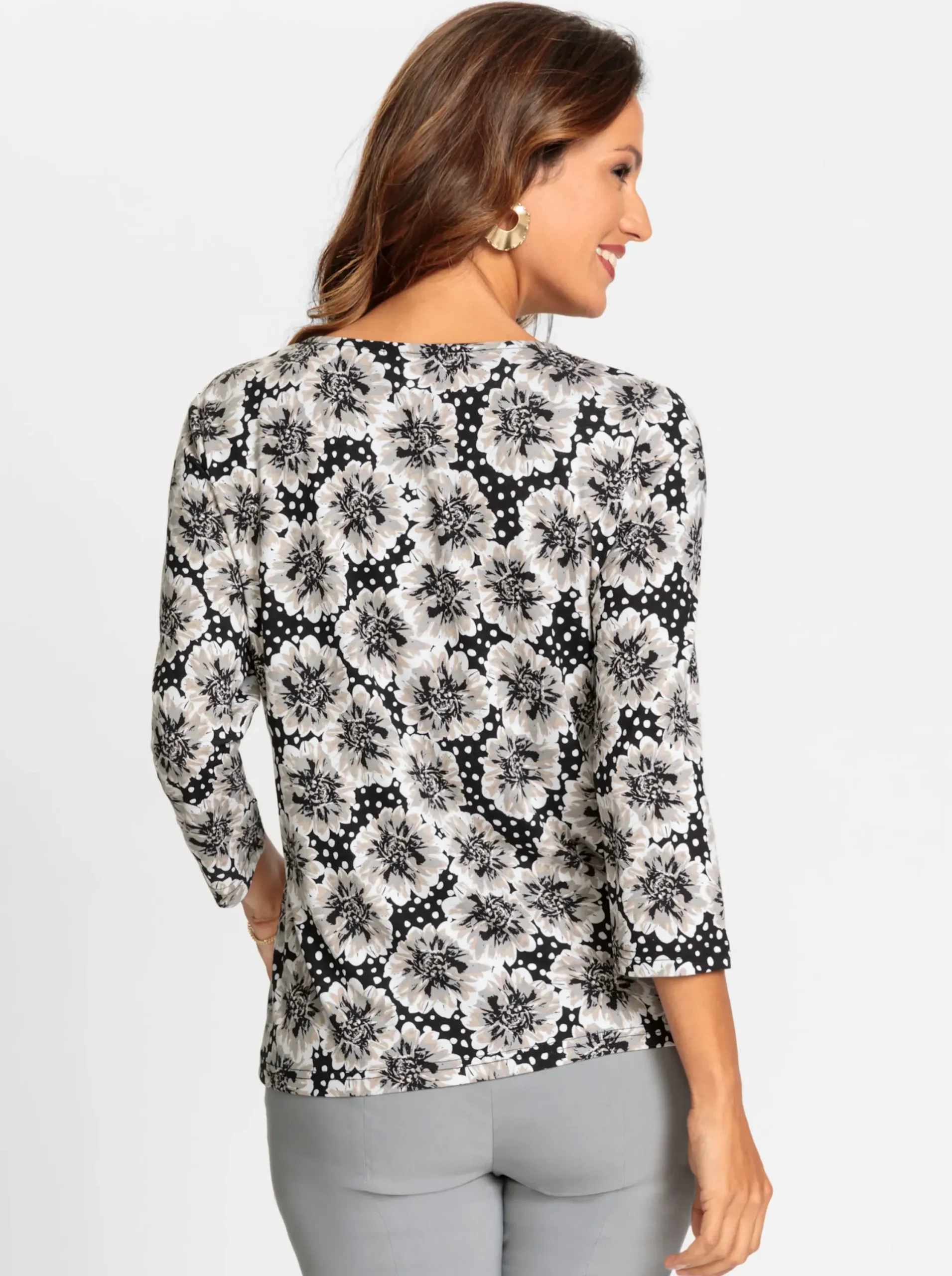 Shirts| Print-Shirt schwarz-sesam-bedruckt