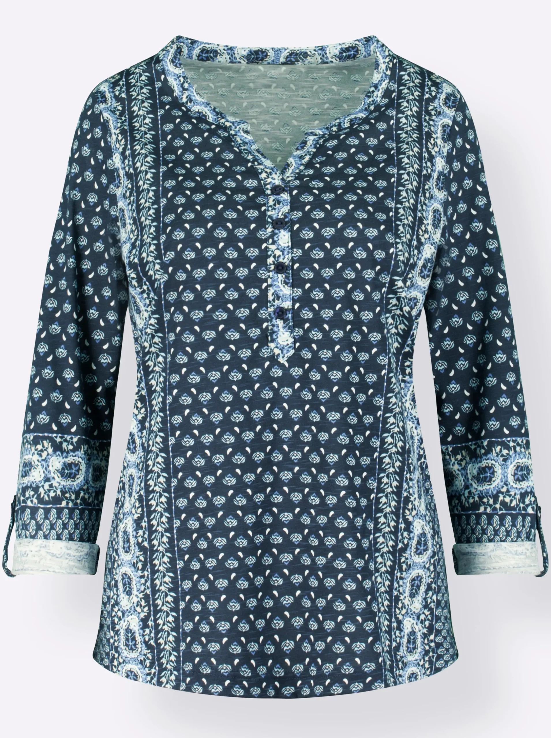Shirts| Print-Shirt marine-bleu-bedruckt