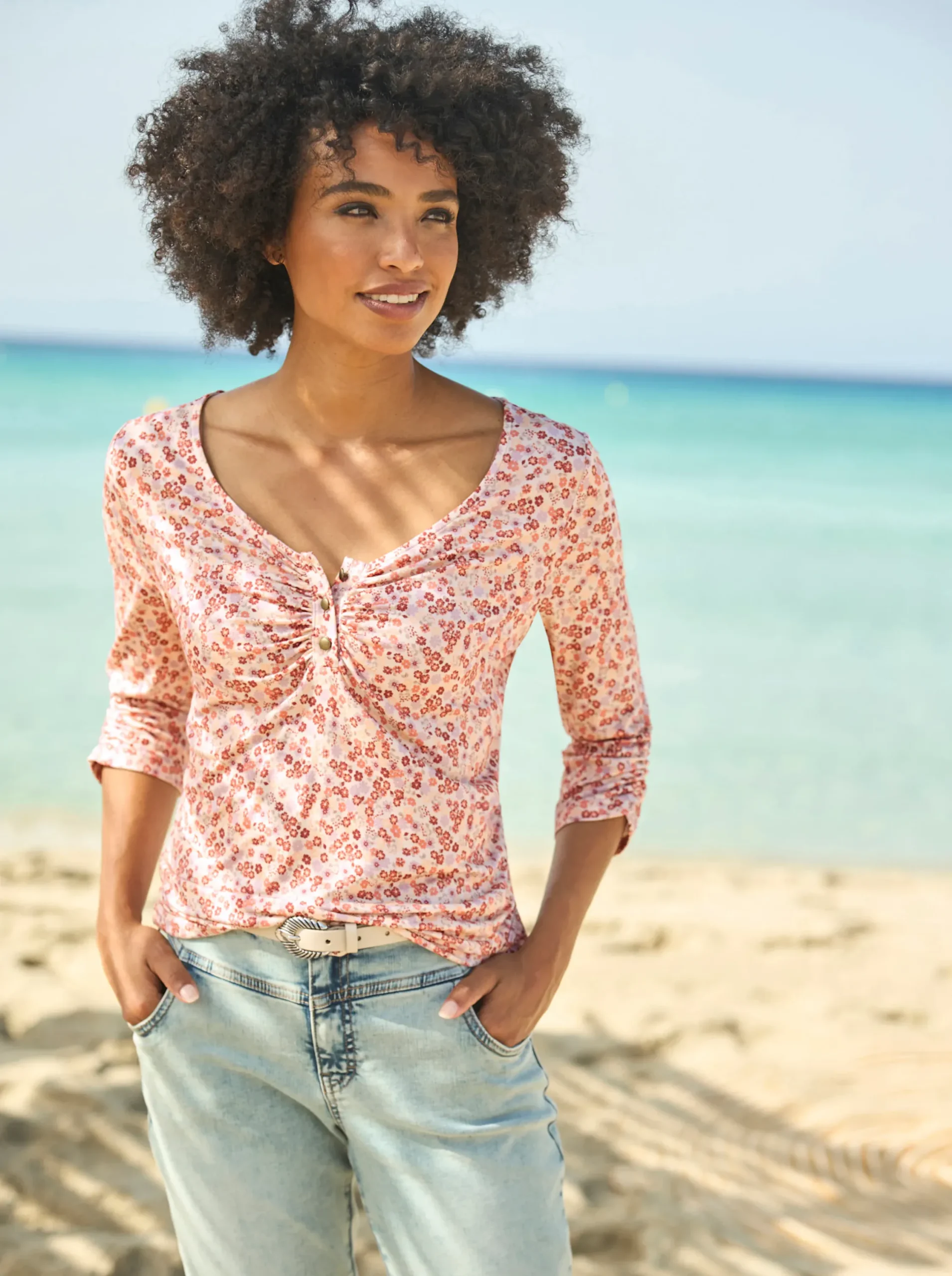 Shirts|heine Print-Shirt sand-papaya-bedruckt