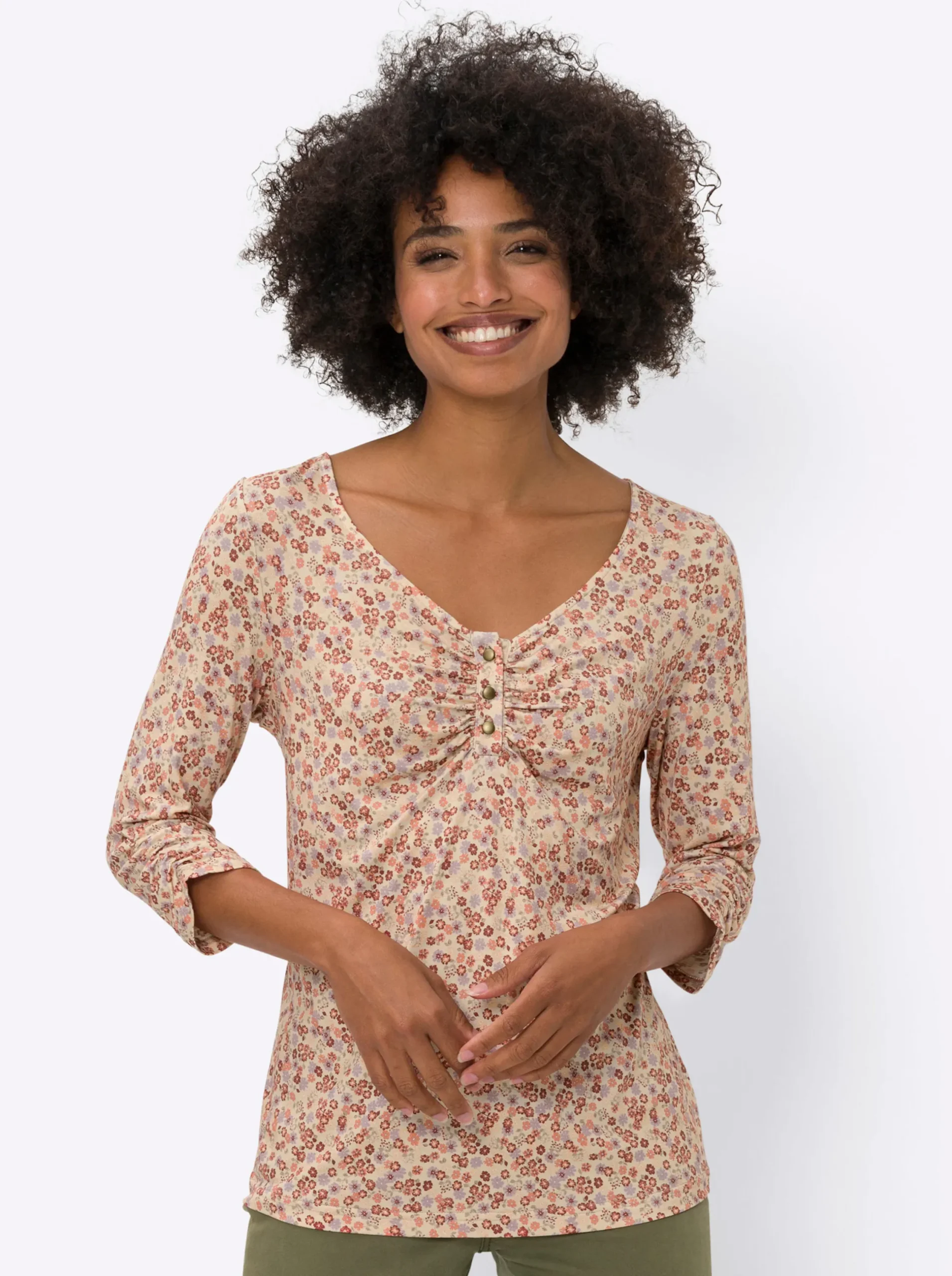 Shirts|heine Print-Shirt sand-papaya-bedruckt