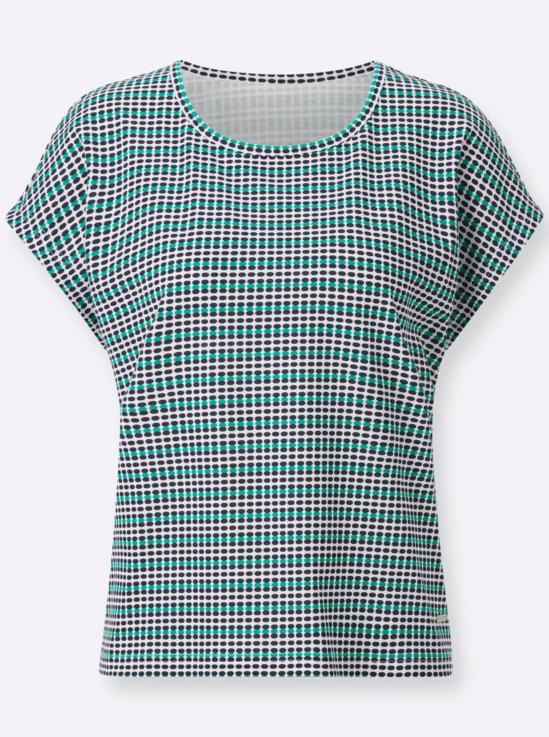 Shirts| Print-Shirt marine-smaragd-geringelt