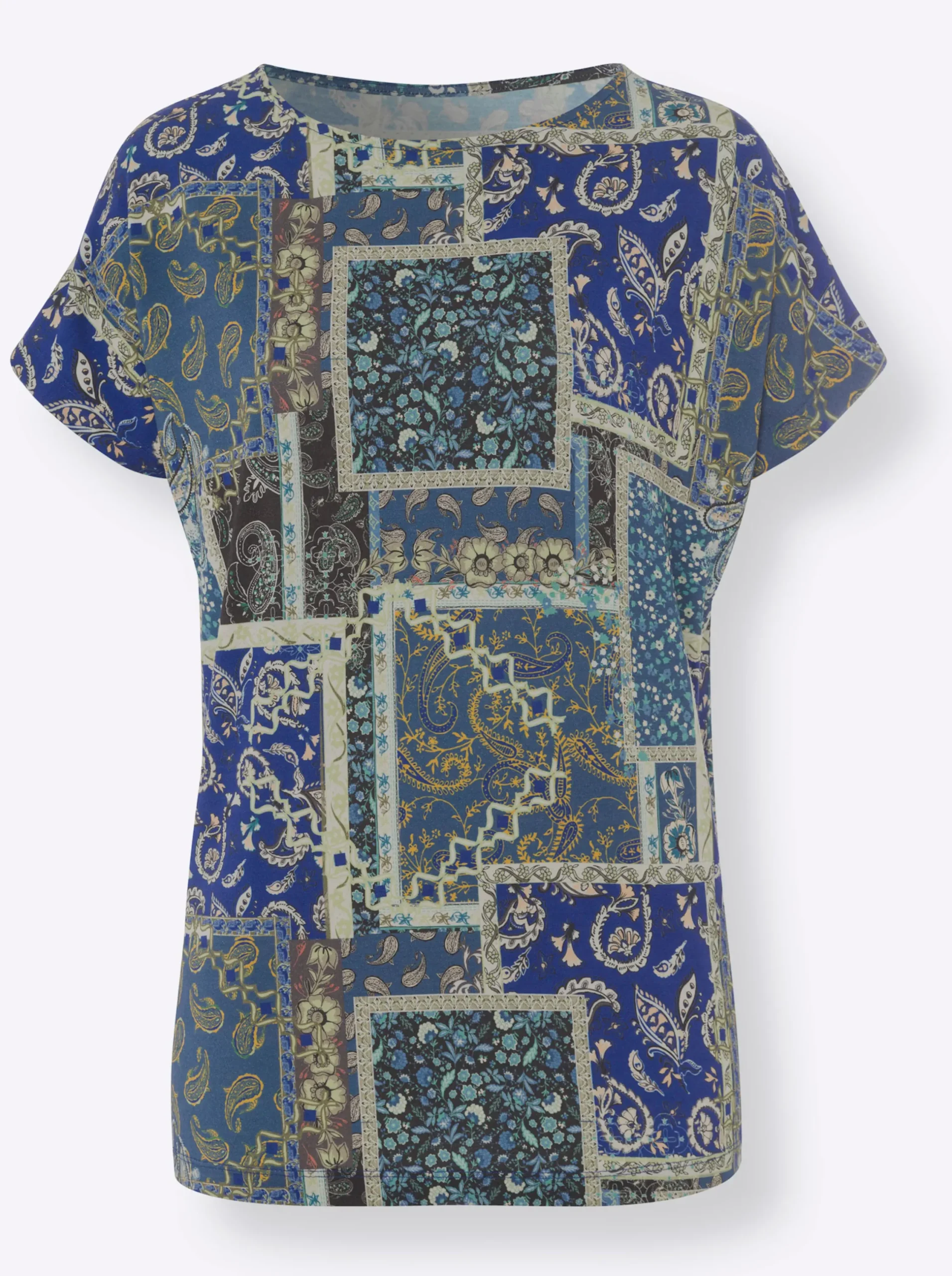 Shirts|heine Print-Shirt jeansblau-grün-bedruckt