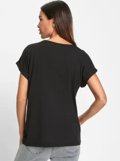 Shirts|heine Print-Shirt schwarz-ecru-bedruckt