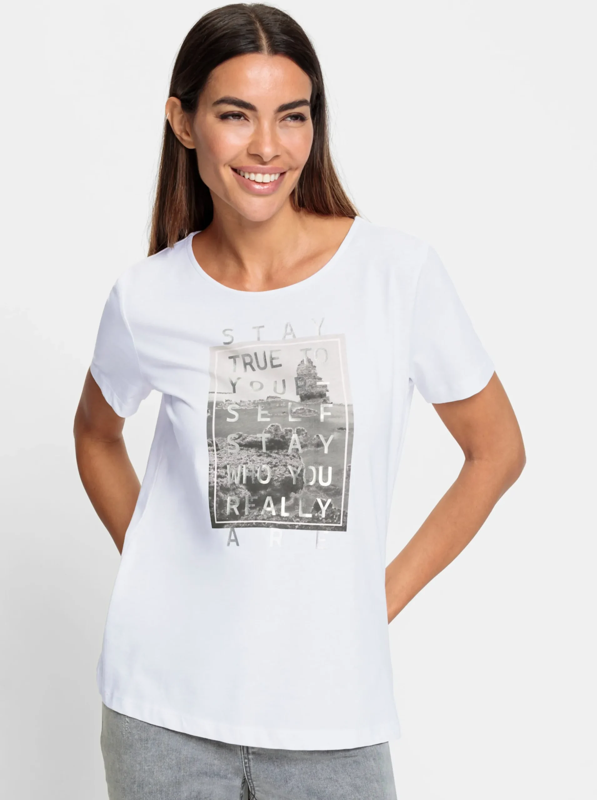 Shirts|heine Print-Shirt weiß-schwarz-bedruckt