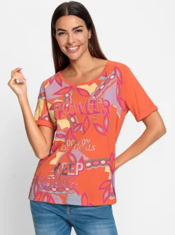 Shirts|heine Print-Shirt orange-fuchsia-bedruckt
