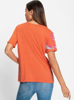 Shirts|heine Print-Shirt orange-fuchsia-bedruckt