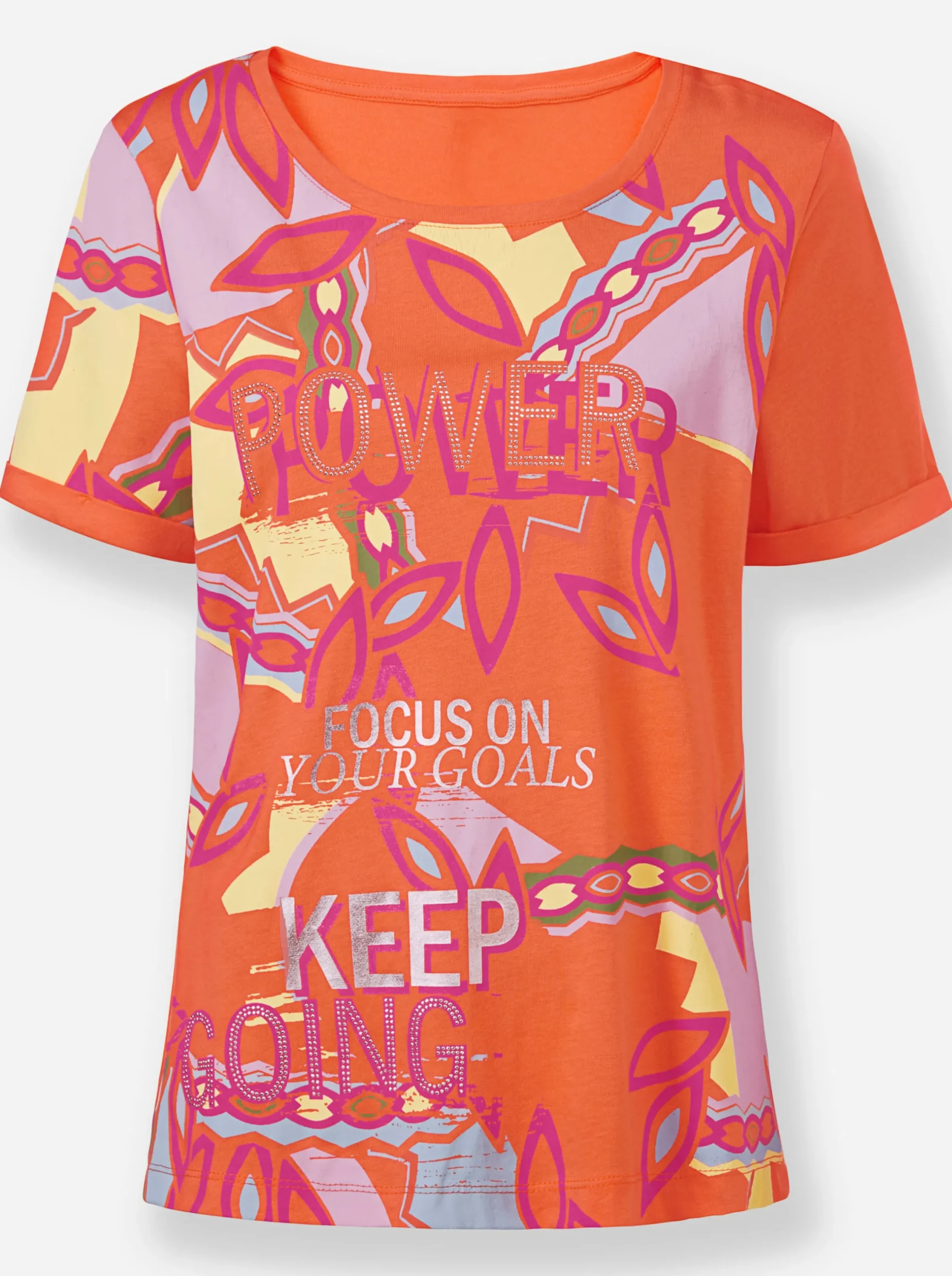Shirts|heine Print-Shirt orange-fuchsia-bedruckt